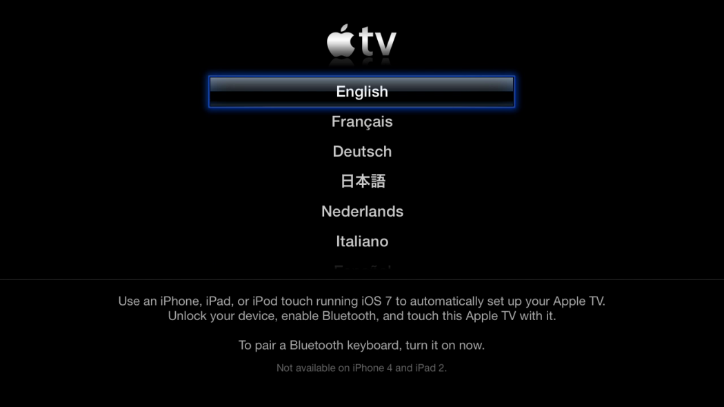 Sur l'Apple TV