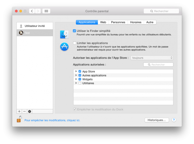 Finder simplifié