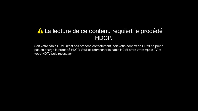 Pas de vidéo en HD sans HDCP