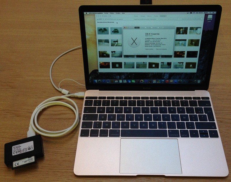 Mon câble sur un MacBook