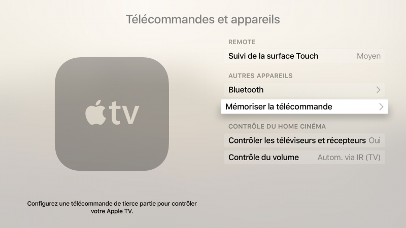 Mémoriser la télécommande