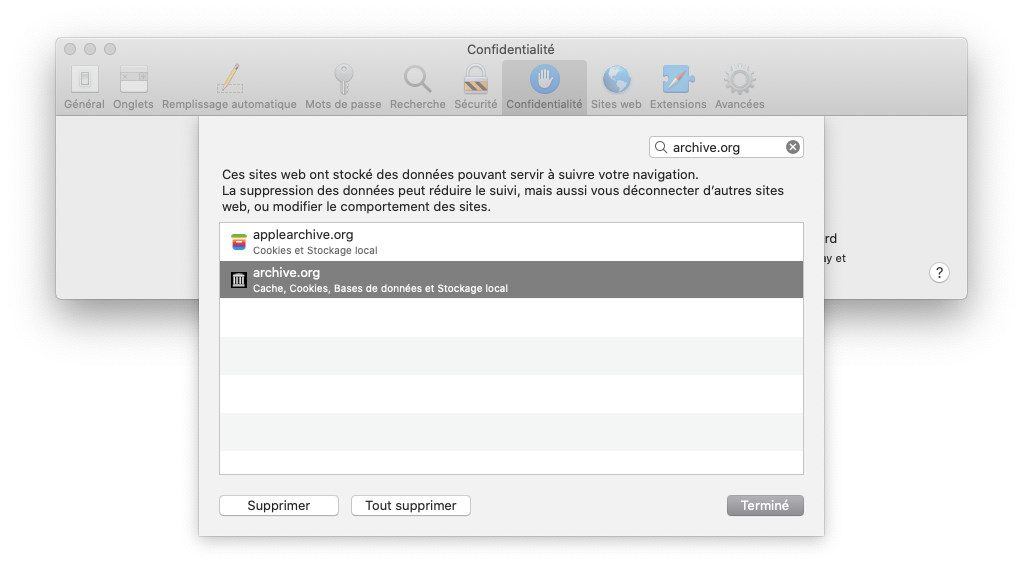 L'erreur dans Safari Le journal du lapin
