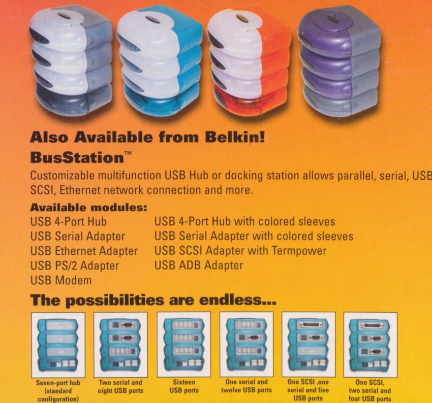 L'adaptateur USB vers SCSI de Belkin, aux couleurs de l'iMac Le